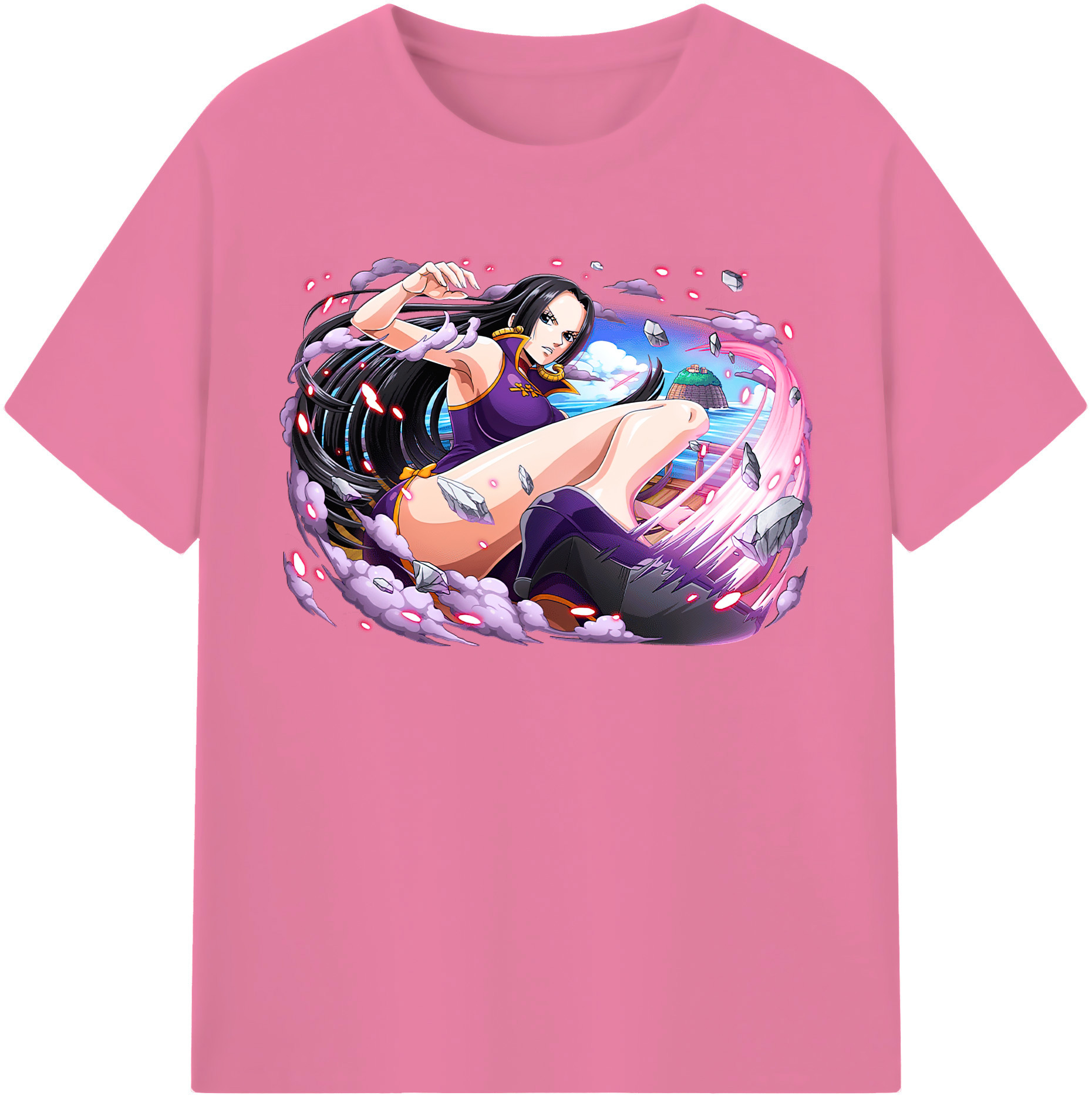 ワンピース ボア・ハンコック ONE PIECE Boa·Hancock 綿100％半袖Tシャツ（フロントプリント）